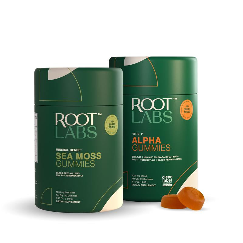 Root Labs Alpha Shilajit Gummies 4000 Mg | Energy, Stamina & Focus | Zero Sugar | KSM-66 Ashwagandha, Tongkat Ali, Maca Root | 60 Pack