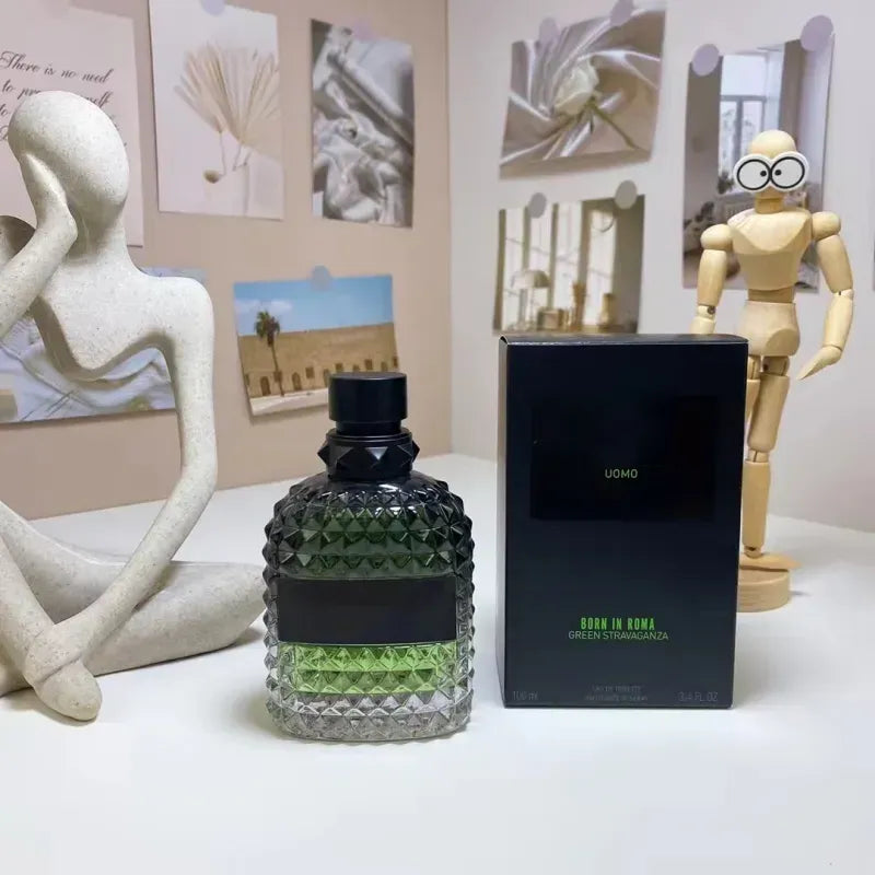 Born in Roma Intense Perfume Men Women Fragrance 100Ml 3.4Oz Green Stravaganza Cologne Eau De Parfum Long Lasting Smell High Quality US Stock
