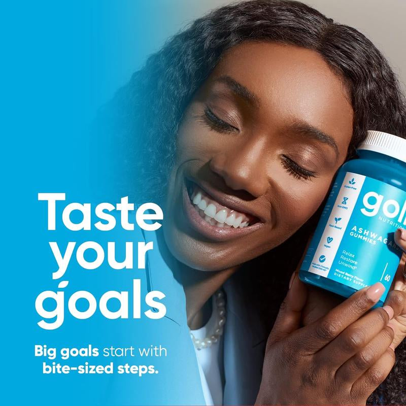 6 Bottles of Goli Ashwagandha & Vitamin D Gummy - Mixed Berry, KSM-66, Vegan, Plant Based, Non-Gmo, Gluten & Gelatin Free