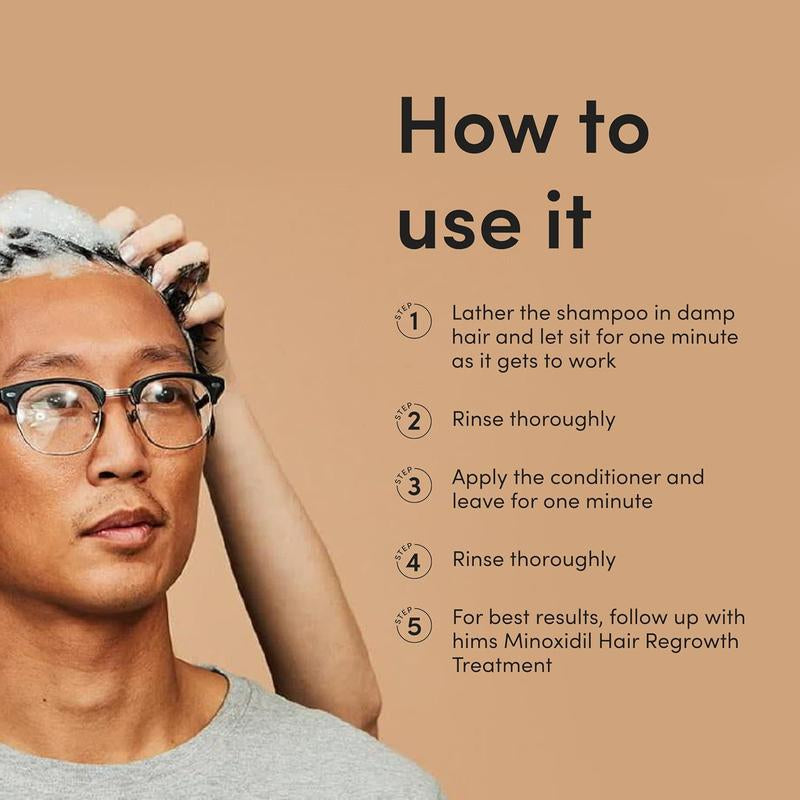 Revitalize Your Hair with Hims Thick Fix Shampoo and Conditioner Set for Men - Boost Thickness, Moisture, and Reduce Shedding - Color Safe Formula - 2 Pack, 6.4Oz