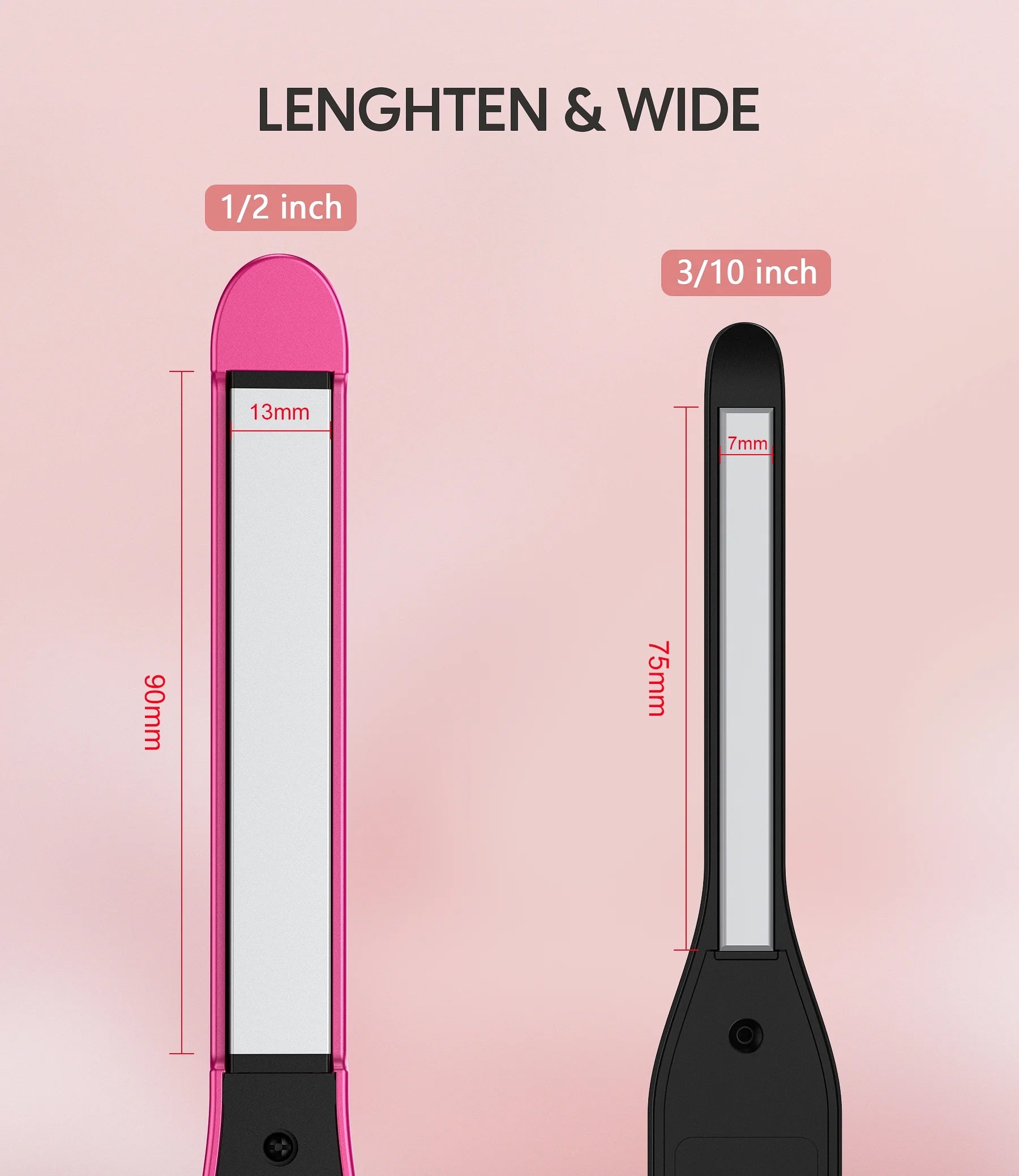 1/2" Small Flat Irons for Short Hair, Hair Straightener & Curling Iron 2 in 1, Pink