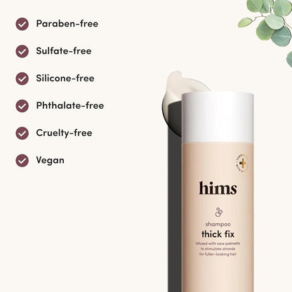 Revitalize Your Hair with Hims Thick Fix Shampoo and Conditioner Set for Men - Boost Thickness, Moisture, and Reduce Shedding - Color Safe Formula - 2 Pack, 6.4Oz