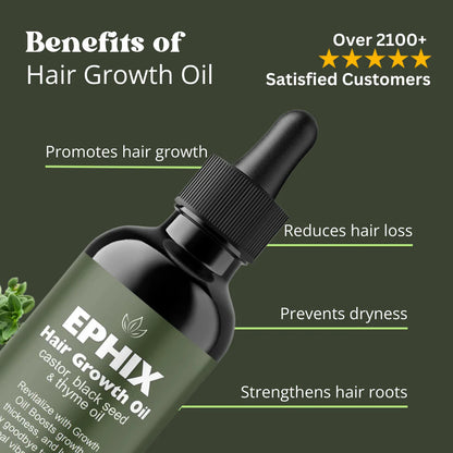 Hair Growth Oil with Castor, Black Seed, and Thyme Oil