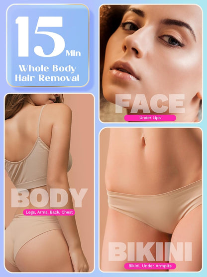 Laser Hair Removal for Women and Men,Ipl Hair Removal with Ice Cooling Function for Nearly Painless and Long-Lasting Results,24J High Energy IPL Laser Hair Removal for Armpits Legs Arms Bikini,Corded