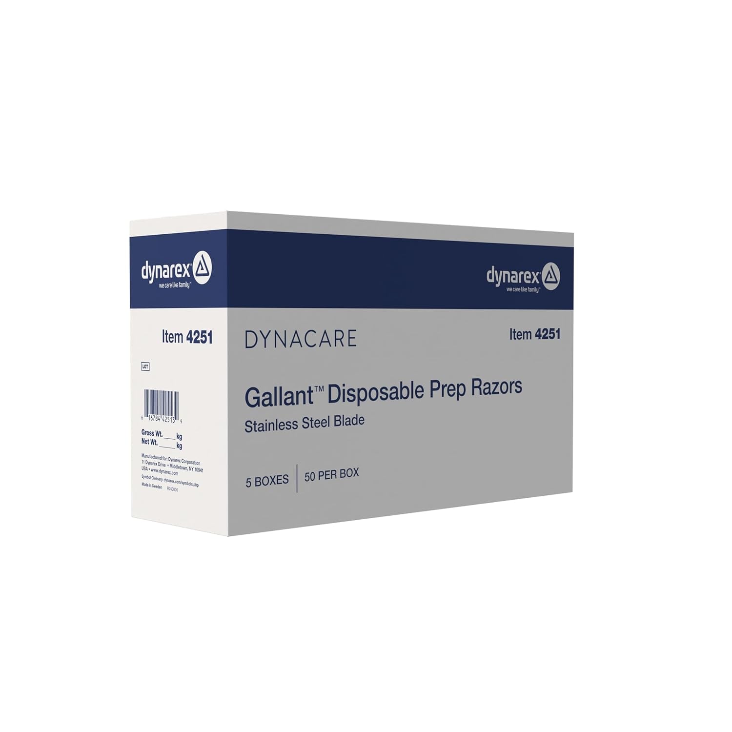 Gallant Disposable Prep Razors, Used before ECG and Other Procedures, Disposable Razors with Open Design, Ergonomic Surgical Prep Razors, 1 Box of 50 Razors