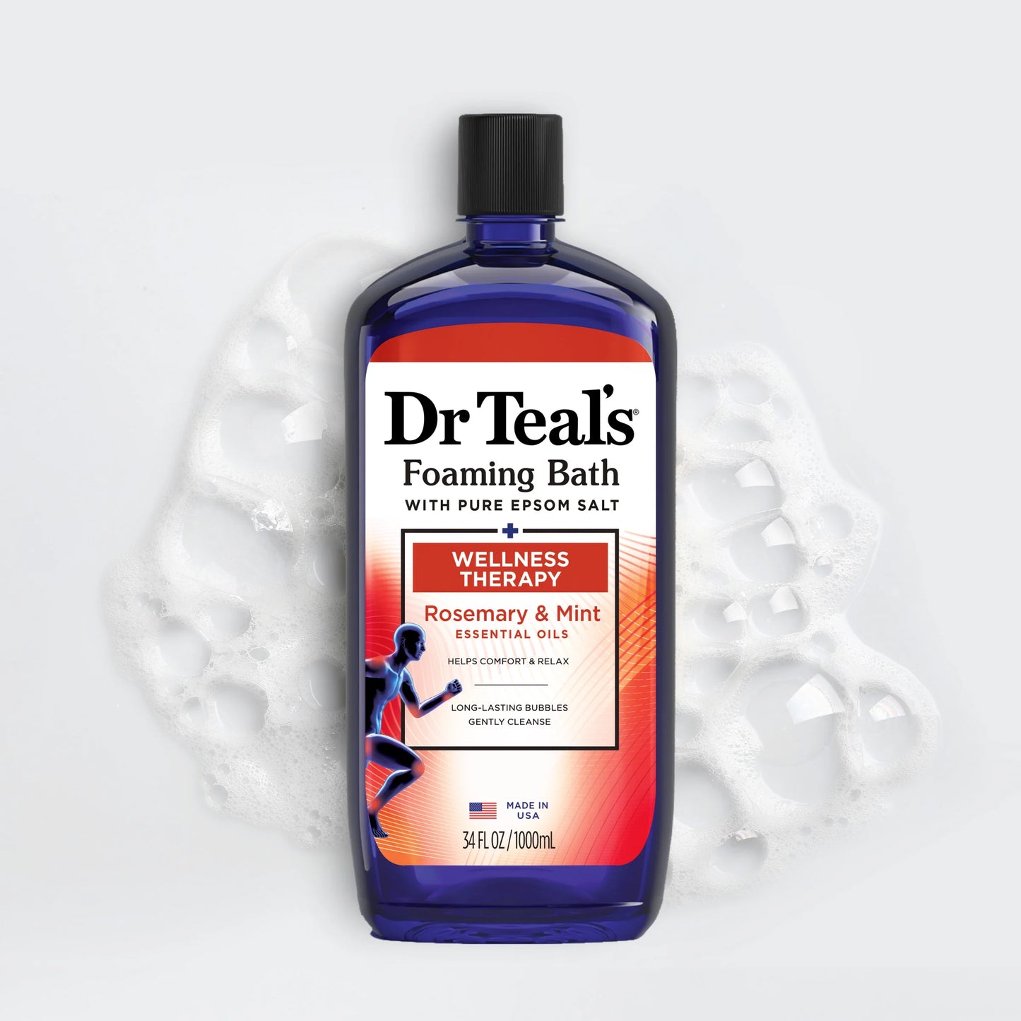 Wellness Therapy Foaming Bath with Pure Epsom Salt & Essential Oils, 34 Fl Oz