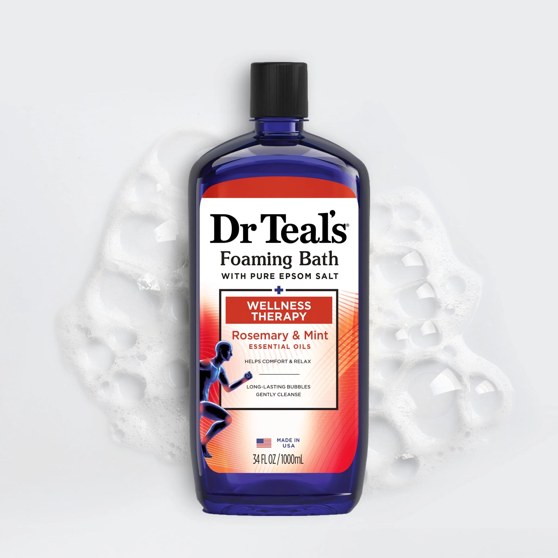 Wellness Therapy Foaming Bath with Pure Epsom Salt & Essential Oils, 34 Fl Oz