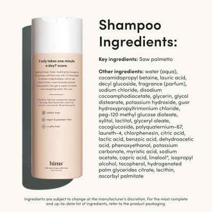 Revitalize Your Hair with Hims Thick Fix Shampoo and Conditioner Set for Men - Boost Thickness, Moisture, and Reduce Shedding - Color Safe Formula - 2 Pack, 6.4Oz