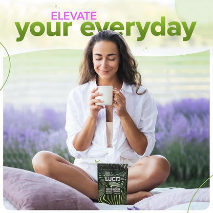 Lucid Superfood Organic Mushroom Matcha with Nootropics - Lion'S Mane, Tremella, Cordyceps & Turkey Tail - Instant Mushroom Matcha Focus Brain Health - Alpha GPC, L-Theanine, Ginko Biloba - USA Made Healthcare Dietary