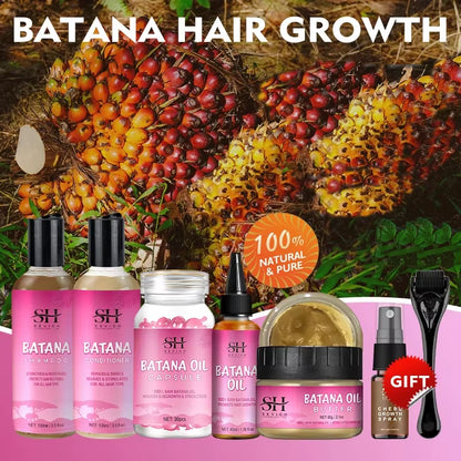 Fast Hair Growth Set Batana Oil Traction Alopecia Hair Mask anti Break Loss Hair Growth Oil Baldness Treatment Chebe Hair Oil