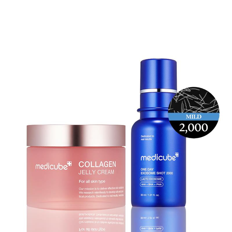 [Medicube] Korean Home Aesthetic Duo L Experience Glass Glow Facial Effect Facial Skincare Set