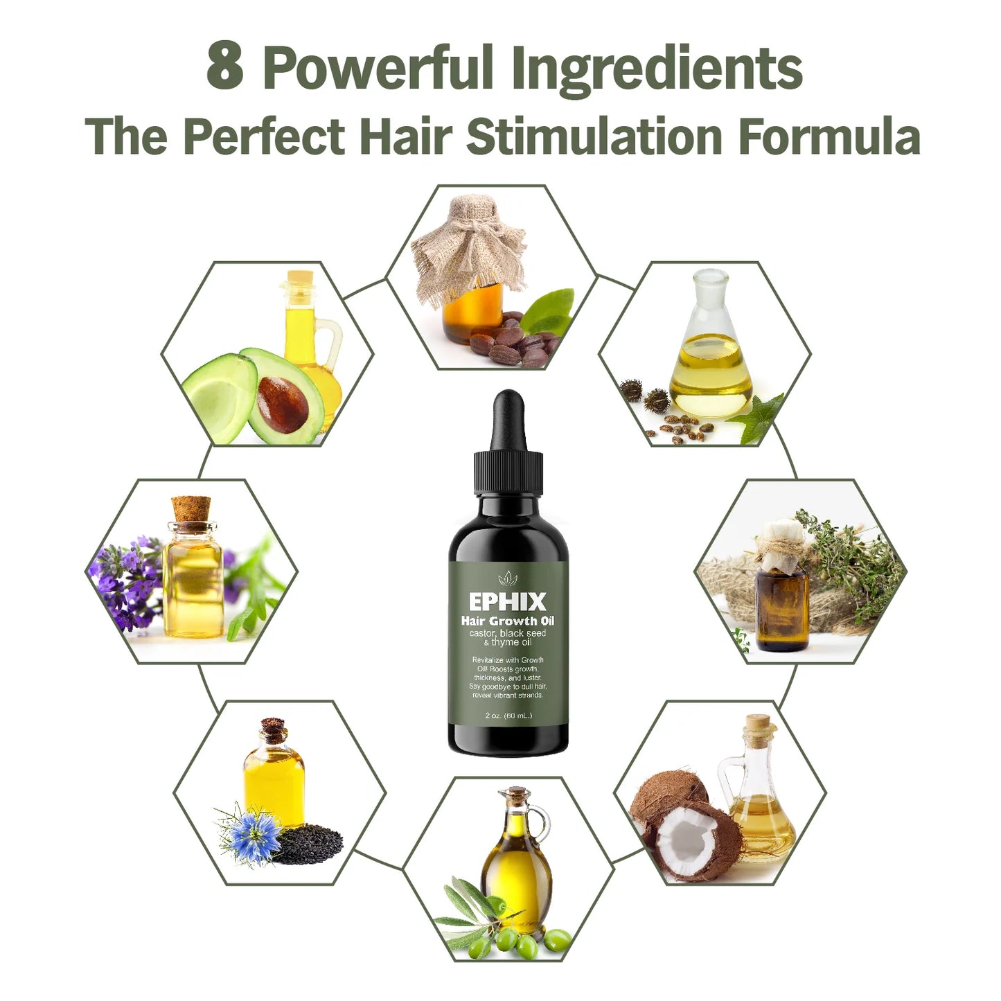 Hair Growth Oil with Castor, Black Seed, and Thyme Oil