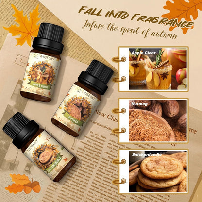 Fall Essential Oil for Diffusers, Autumn Fragrance Oil Set, Aromatherapy Oils Gi