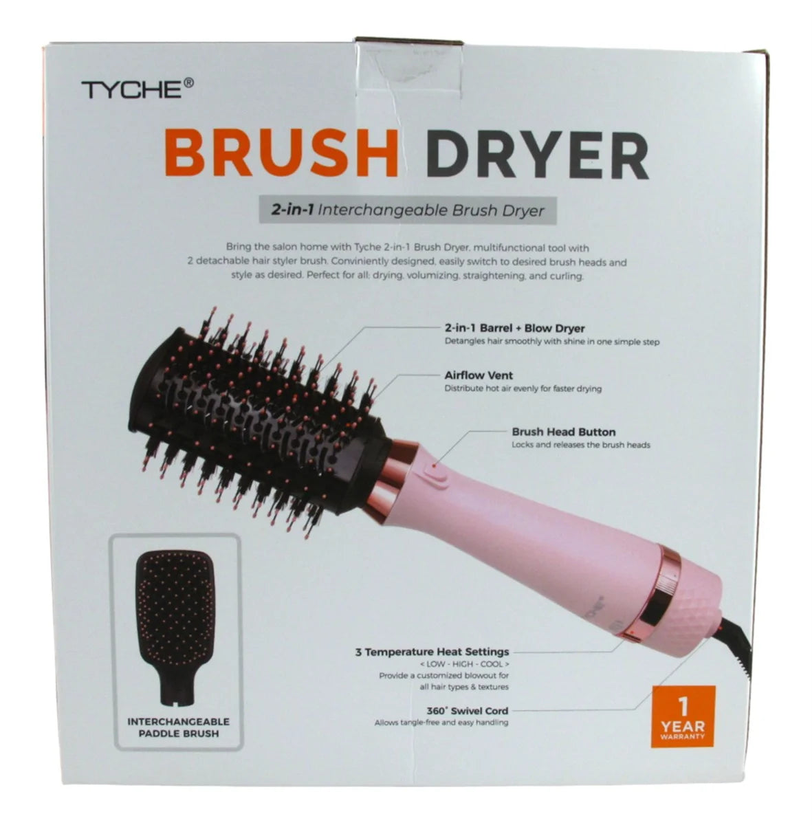 Brush Dryer 2-In-1 Interchangeable Pink