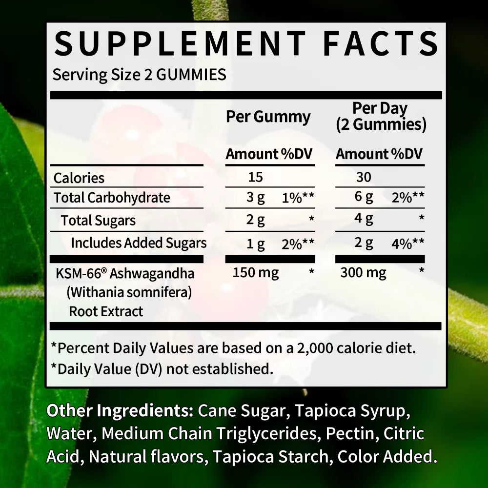 Ashwagandha Gummies - Stress Relief, Energy & Mood Support, Immune Health, Sleep Support