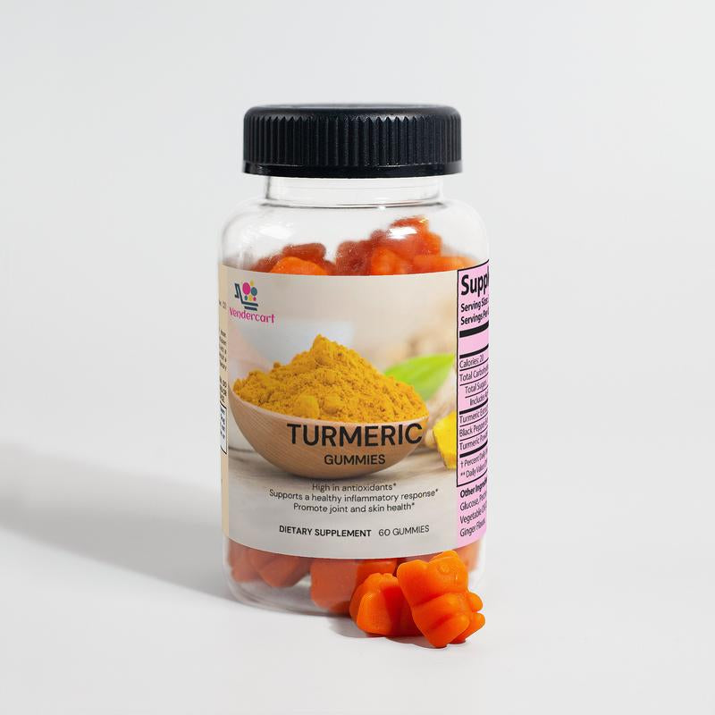 Turmeric Gummies 60G - Dietary Supplement with Turmeric Extract & Ginger Flavor - Supports Joint, Bone, and Skin Health - Made in USA - Healthcare Edible Fitness Powder