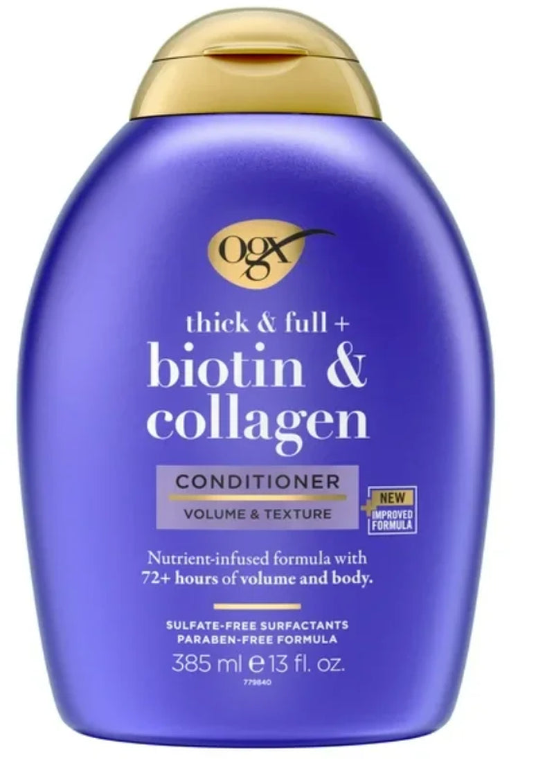 OGX Thick & Full + Biotin & Collagen Volumizing Hair Shampoo and Conditioner Duo, 13 Fl Oz