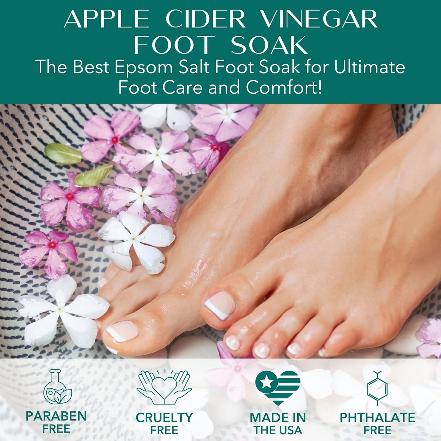 Apple Cider Vinegar Foot Soak, Foot Detox Soak, Pedicure Soak, Foot Soak Callus Remover, Foot Treatment, Epsom Salt Foot Soak with Hawaiian Sea Salts (10 Oz) (Mint & Eucalyptus)