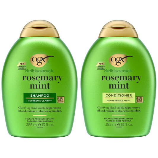 Clarifying Strength + Rosemary Mint Hair Shampoo & Conditioner Set, 13 Fl. Oz