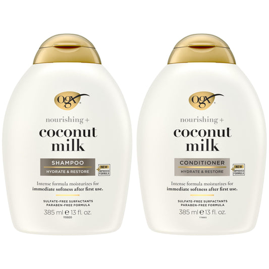 Nourishing + Coconut Milk Moisturizing Hair Shampoo & Conditioner Set, 13 Fl. Oz