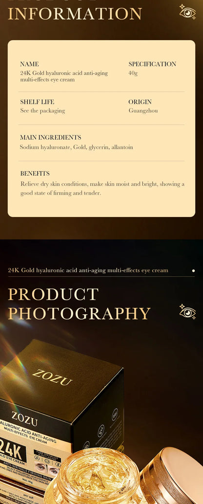 Revitalize Your Eyes with 24K Gold Infused Hyaluronic Eye Cream
