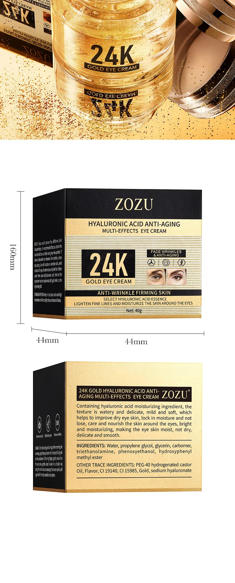 Revitalize Your Eyes with 24K Gold Infused Hyaluronic Eye Cream