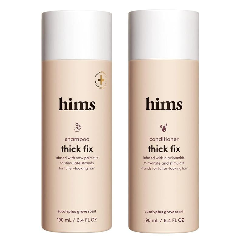 Revitalize Your Hair with Hims Thick Fix Shampoo and Conditioner Set for Men - Boost Thickness, Moisture, and Reduce Shedding - Color Safe Formula - 2 Pack, 6.4Oz