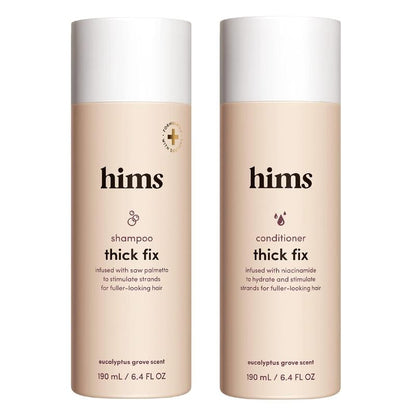 Revitalize Your Hair with Hims Thick Fix Shampoo and Conditioner Set for Men - Boost Thickness, Moisture, and Reduce Shedding - Color Safe Formula - 2 Pack, 6.4Oz