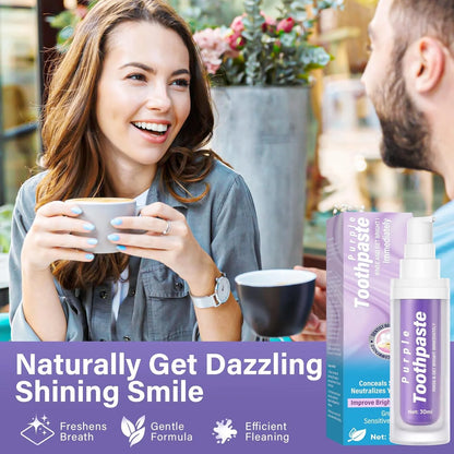 Purple Toothpaste Whitening, Purple Toothpaste for Teeth Whitening, Colour Corrector Toothpaste for Tooth Stain Removal & Reduce Yellowing