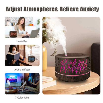 Dongzhen Diffusers for Essential Oils Large Room 600Ml,Essential Oil Diffusers for Home with R/C Dark Brown