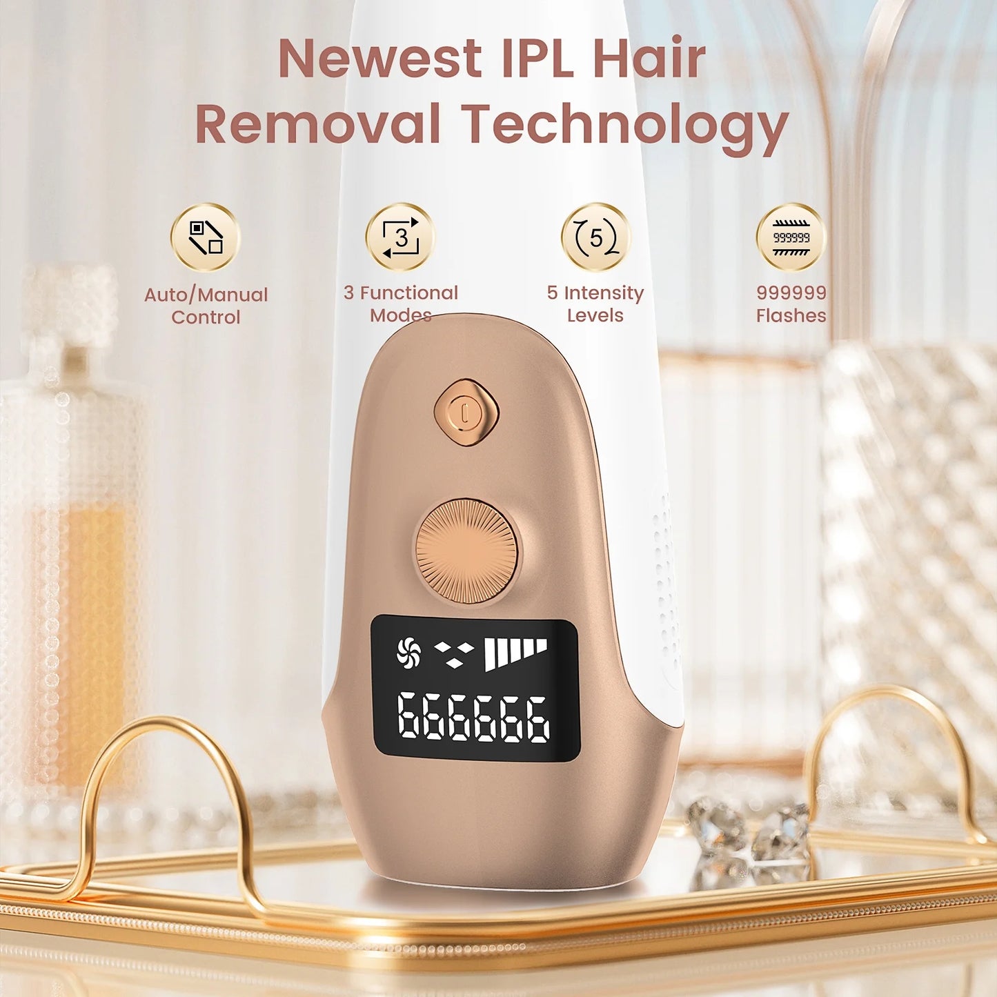 Laser Hair Removal,  IPL Hair Removal Device for Women and Men, 999999 Flashes for Arm Leg