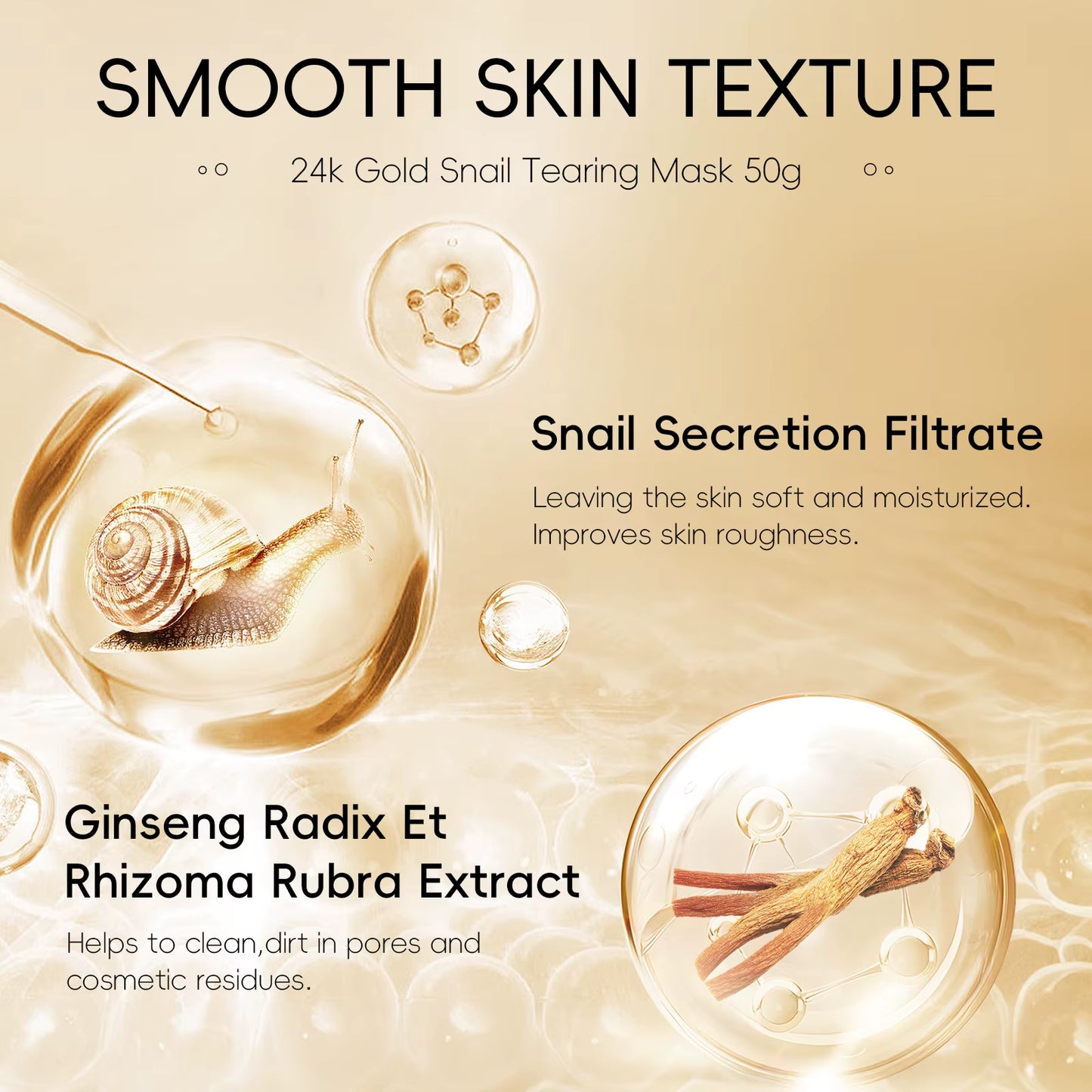 Revitalize Your Skin with the 24K Gold Snail Peel-Off Mask - 3PCS for Deep Cleansing, Pore Tightening, and Blackhead Removal