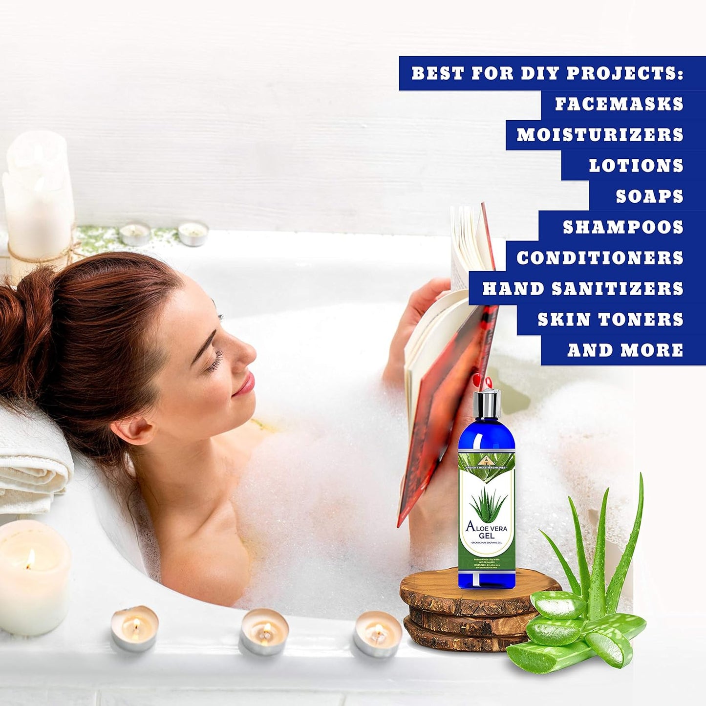 Organic Unrefined Cold Pressed PURE ALOE GEL, Bulk Wholesale Beauty, Skin Care, Moisturizing DIY GEL for DYI Skin Products (INDIA) (32 Oz)