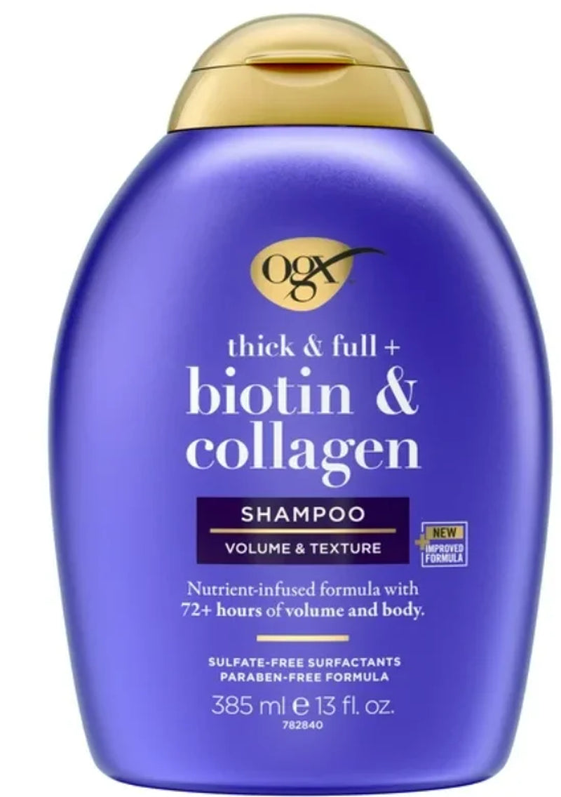 OGX Thick & Full + Biotin & Collagen Volumizing Hair Shampoo and Conditioner Duo, 13 Fl Oz