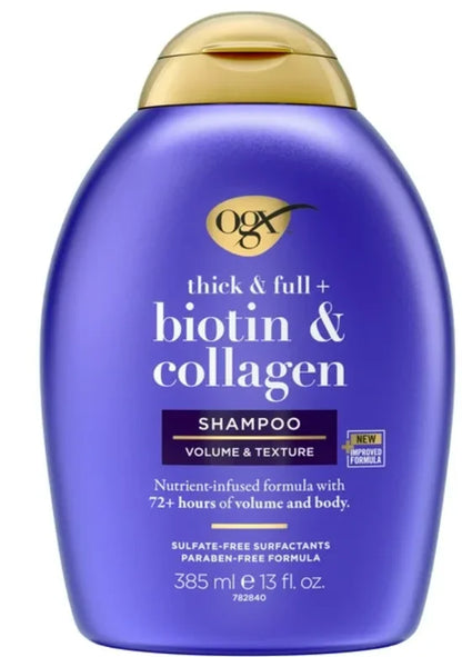 OGX Thick & Full + Biotin & Collagen Volumizing Hair Shampoo and Conditioner Duo, 13 Fl Oz