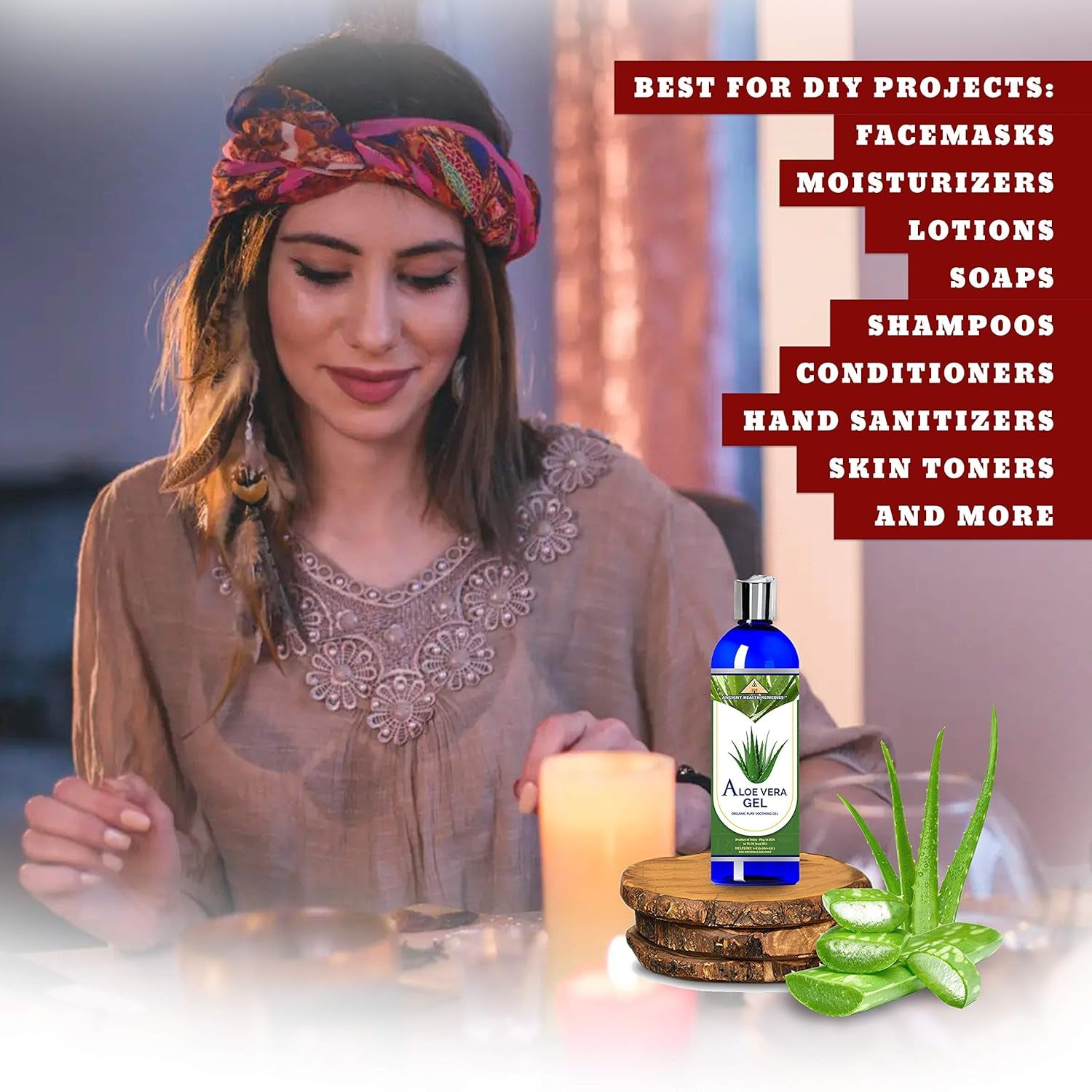 Organic Unrefined Cold Pressed PURE ALOE GEL, Bulk Wholesale Beauty, Skin Care, Moisturizing DIY GEL for DYI Skin Products (INDIA) (32 Oz)