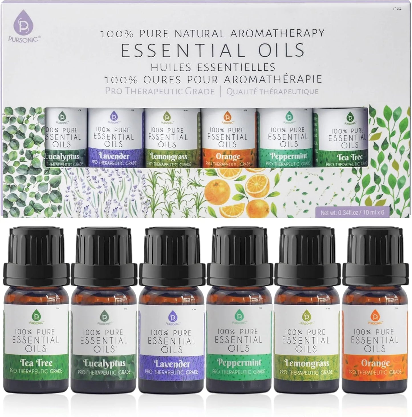 Essential Oils Set - Top 6 Aromatherapy Blends Gift Set - 10Ml 100% Pure Essential Oils for Diffusers