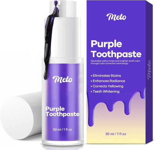 Purple Toothpaste for Teeth Whitening (1 Fl Oz), Teeth Whitening Gel, Purple Teeth Whitening, Colour Correcting, Whitening Toothpaste for Tooth Stain Removal, Teeth Whitening Kit