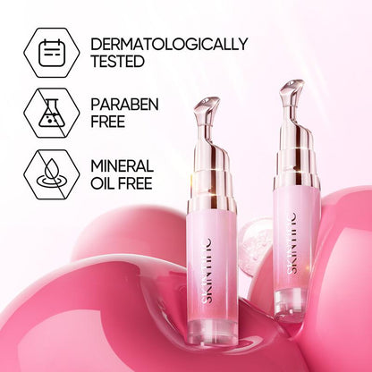 【Opening Promo !】SKINTIFIC Hydrating Brightening Lip Serum with Hyaluronic Acid & Peptide for Radiant Lips Gentle Glossy Korean Beauty Makeup Balm Shea Smooth Moisture with Cooling Metal Roller Applicator