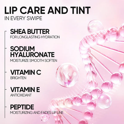 【Opening Promo !】SKINTIFIC Hydrating Brightening Lip Serum with Hyaluronic Acid & Peptide for Radiant Lips Gentle Glossy Korean Beauty Makeup Balm Shea Smooth Moisture with Cooling Metal Roller Applicator