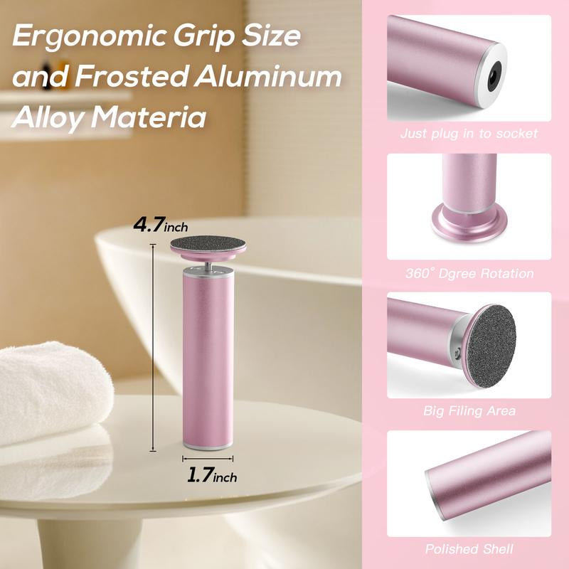 KOYYTO Electric Foot File 600 RPM Motor 360-Degree Rotation Aluminum Alloy Cuticle Remover for Home & Nail Salon Gentle Plug-In Tool Footcallusremover Nail Drill