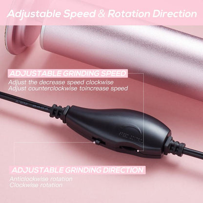 KOYYTO Electric Foot File 600 RPM Motor 360-Degree Rotation Aluminum Alloy Cuticle Remover for Home & Nail Salon Gentle Plug-In Tool Footcallusremover Nail Drill