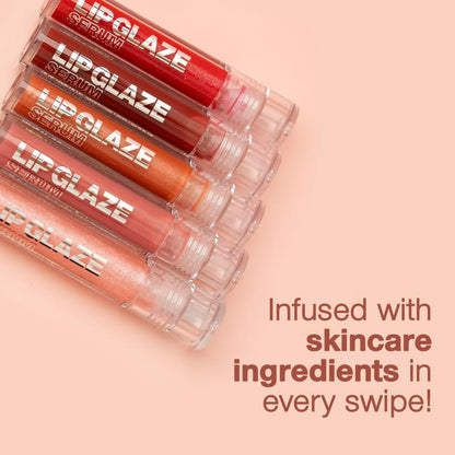 Palladio Lip Glaze Serum, Hydrating Lip Gloss with Peptides & Hyaluronic Acid for Plump, Smooth, and Nourished Lips – Vegan, High-Shine, Non-Sticky Finish